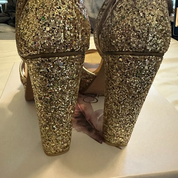 Jessica Simpson Gavynne Heels – Party Gold Confetti Pop Glitter – Size 8M (NEW) - Picture 6 of 6